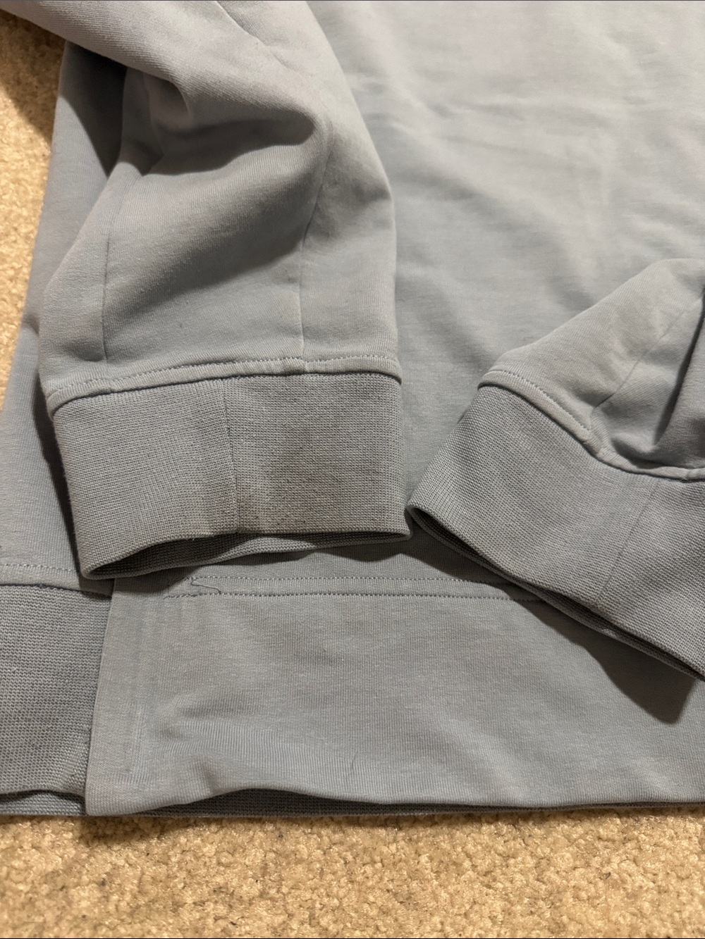 Lululemon City Sweat Crew Pullover Chambray Blue Size Zipper Athleisure-Large - Picture 10 of 10